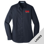 LW100 - P274-Robotics Logo - EMB - Ladies Long Sleeve Poplin Shirt