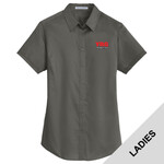 L664 - P274-Robotics Logo - EMB - Ladies Short Sleeve SuperPro Twill Shirt