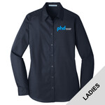 LW100 - P274E006 - EMB - Ladies Long Sleeve Poplin Shirt