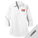 LW102 - P274-Robotics Logo - EMB - Ladies Long Sleeve Poplin Shirt