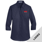 L665 - P274-Robotics Logo - EMB - Ladies 3/4 Sleeve Twill Shirt